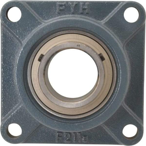 Value Collection - 6-3/8" OALBall Bearing Pillow Block - Cast Iron - Makers Industrial Supply