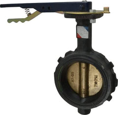 NIBCO - 4" Pipe, Wafer Butterfly Valve - Lever Handle, Ductile Iron Body, Buna-N Seat, 200 WOG, Aluminum Bronze Disc, Stainless Steel Stem - Makers Industrial Supply