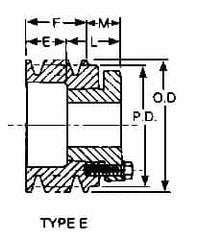 Browning - 1/2 to 1-5/8 Bore Diam, 3-3/4" Outside Diam, QD Bushed V Belt Sheave - 3.0 A Diam Belt Pitch - Makers Industrial Supply