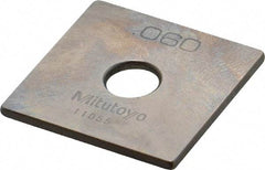 Mitutoyo - 0.06" Square Steel Gage Block - Accuracy Grade 0, Includes Certificate of Inspection - Makers Industrial Supply