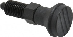 Gibraltar - M12x1.5, 17mm Thread Length, 6mm Plunger Diam, Knob Handle Indexing Plunger - Plunger Style A, 20mm Body Length, 56mm OAL, Steel - Makers Industrial Supply