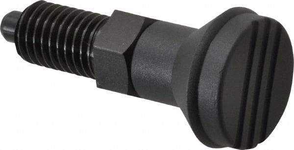 Gibraltar - 5/8-11, 23mm Thread Length, 8mm Plunger Diam, Knob Handle Indexing Plunger - Plunger Style A, 26mm Body Length, 74mm OAL, Steel - Makers Industrial Supply