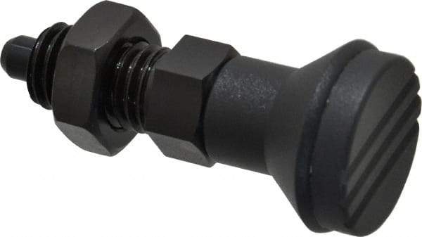 Gibraltar - 5/8-11, 23mm Thread Length, 8mm Plunger Diam, Knob Handle Indexing Plunger - Plunger Style B, 26mm Body Length, 74mm OAL, Steel - Makers Industrial Supply