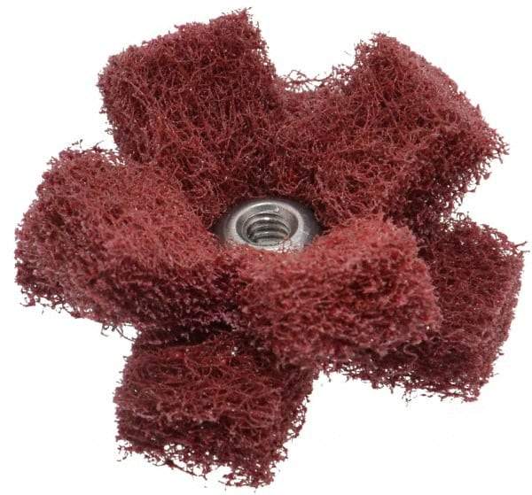 Standard Abrasives - 1-1/2" Diam Medium Density Cross Buff - 2 Plys, 8-32 Thread, Very Fine Grade, 20,000 Max RPM - Makers Industrial Supply