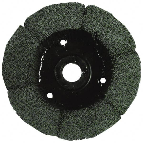 Osborn - 8" 180 Grit Silicon Carbide Crimped Disc Brush - Very Fine Grade, Plain Hole Connector, 1-1/2" Trim Length, 3/4" Shank Diam, 7/8" Arbor Hole - Makers Industrial Supply