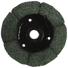 Osborn - 6" 80 Grit Silicon Carbide Straight Disc Brush - Medium Grade, Plain Hole Connector, 1-1/2" Trim Length, 3/4" Shank Diam, 7/8" Arbor Hole - Makers Industrial Supply