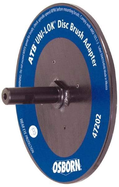 Osborn - 7/8" Arbor Hole to 3/4" Shank Diam Drive Arbor - For 10, 12 & 14" UNI LOK Disc Brushes, Attached Spindle, Flow Through Spindle - Makers Industrial Supply