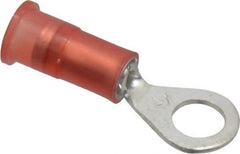 3M - 22-18 AWG Partially Insulated Crimp Connection Circular Ring Terminal - #10 Stud, Copper Contact - Makers Industrial Supply