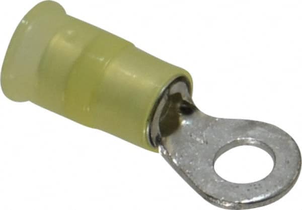 3M - 12-10 AWG Partially Insulated Crimp Connection Circular Ring Terminal - #10 Stud, Copper Contact - Makers Industrial Supply