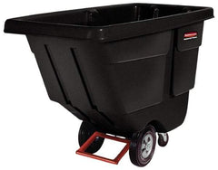 Rubbermaid - 450 Lb Load Capacity, 1/2 Cu Yd, Polyethylene Tilt Truck - 28" Wide x 56-3/4" Long x 38-5/8" High, Black - Makers Industrial Supply