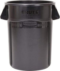 Rubbermaid - 44 Gal Black Round Trash Can - Polyethylene, 31-1/2" High - Makers Industrial Supply