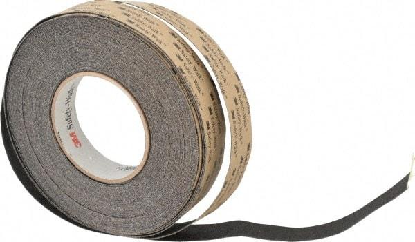 3M - Black Solid Color Anti-Slip Vinyl Tape - 1" Wide x 60' Long, Heavy/High Traffic - Makers Industrial Supply