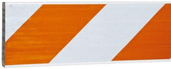 PRO-SAFE - 2 Inch Wide x 8 Inch High, Reflective, Plastic Barricade Rail - 3 Lbs., White and Orange - Makers Industrial Supply