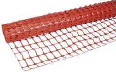 PRO-SAFE - 100' Long x 4' High, Orange Temporary Warning Barrier Fence - 3-1/2" x 2" Mesh - Makers Industrial Supply