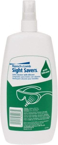 Bausch & Lomb - 16 Ounce Antifog and Antistatic, Silicone Lens Cleaning Solution and Pump - Pump Spray - Makers Industrial Supply