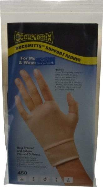 OccuNomix - Size M, Nylon and Spandex Hand Support - Knuckle Size 4 Inch, Left or Right, Navy Blue - Makers Industrial Supply