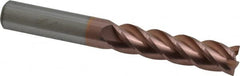 Accupro - 1/2", 4 Flute, Single End, Solid Carbide, 0.015" Corner Radius End Mill - 4" OAL, 40° Helix, Right Hand Flute, 2" LOC, Right Hand Cut - Makers Industrial Supply