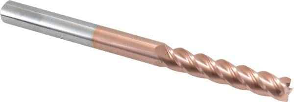 Accupro - 5/16", 4 Flute, Single End, Solid Carbide, 0.01" Corner Radius End Mill - 4" OAL, 40° Helix, Right Hand Flute, 1-5/8" LOC, Right Hand Cut - Makers Industrial Supply