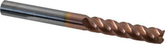 Accupro - 3/8", 4 Flute, Single End, Solid Carbide, 0.03" Corner Radius End Mill - 4" OAL, 40° Helix, Right Hand Flute, 1-3/4" LOC, Right Hand Cut - Makers Industrial Supply