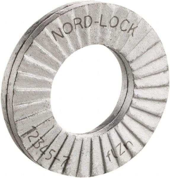 Nord-Lock - 3/8", Zinc Flake, Steel Wedge Lock Washer - Grade 2, 0.406 to 0.414" ID - Makers Industrial Supply