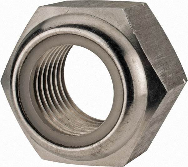 Value Collection - M33x3.50 Metric Coarse 18-8 & Austenitic Grade A2 Hex Lock Nut with Nylon Insert - 33mm High, Uncoated - Makers Industrial Supply