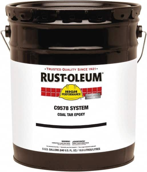 Rust-Oleum - 5 Gal Can Gloss Black Epoxy - 100 to 130 Sq Ft/Gal Coverage, 294 g/L VOC Content - Makers Industrial Supply