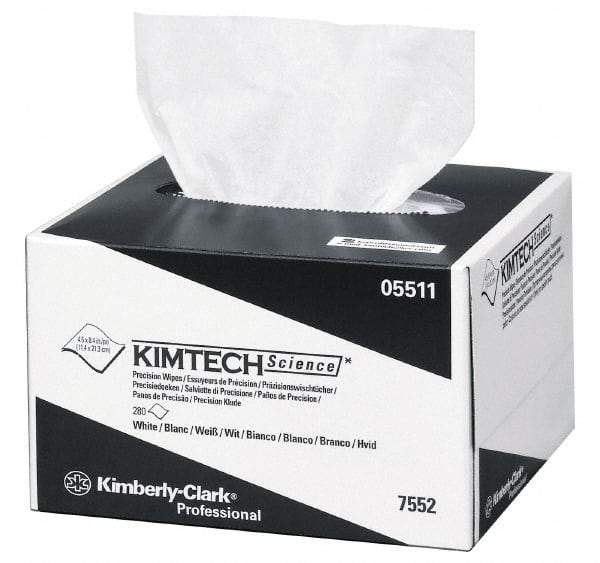 Kimtech - Dry Clean Room/Lab/Critical Task Wipes - Pop-Up, 8-3/8" x 4-3/8" Sheet Size, White - Makers Industrial Supply