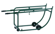 Drum Cradles - 1" O.D. x 14 Gauge Steel Tubing - Bung Drain is 21" off the floor in horizontal position - 5" Rubber wheels - 3" Rubber casters - Makers Industrial Supply