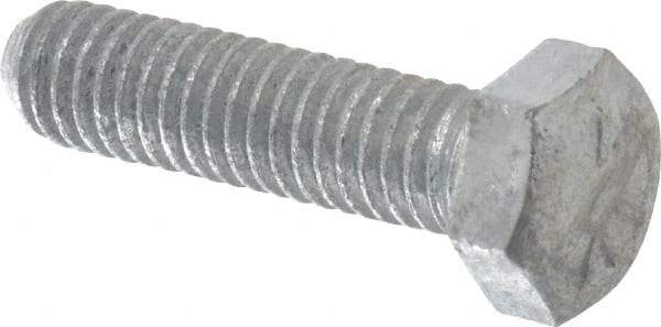 Value Collection - 5/16-18 UNC, 1-1/4" Length Under Head Hex Head Cap Screw - Fully Threaded, Grade 5 Steel, Hot Dipped Galvanized Finish, 1/2" Hex - Makers Industrial Supply