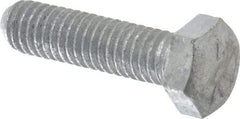 Value Collection - 5/16-18 UNC, 1-1/4" Length Under Head Hex Head Cap Screw - Fully Threaded, Grade 5 Steel, Hot Dipped Galvanized Finish, 1/2" Hex - Makers Industrial Supply