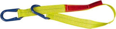 Lift-All - 3' Long x 3" Wide, 8,600 Lb Vertical Capacity, 2 Ply, Polyester Web Sling - 6,900 Lb Choker Capacity, Yellow - Makers Industrial Supply