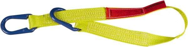 Lift-All - 10' Long x 3" Wide, 4,800 Lb Vertical Capacity, 1 Ply, Nylon Web Sling - 3,800 Lb Choker Capacity, Yellow - Makers Industrial Supply