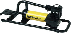 Enerpac - 2 Stage, 1" Piston Diam, 3/8 NPTF, 0.687 & 0.151 Cu In Per Stroke, Manual Hydraulic Pump - 38 Cu In Reservoir, 1" Piston Stroke, 200 psi First Stage, 10,000 psi Second Stage - Makers Industrial Supply