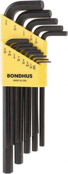 Bondhus - 13 Piece L-Key Hex Key Set - Hex Range 0.05 to 3/8" - Makers Industrial Supply