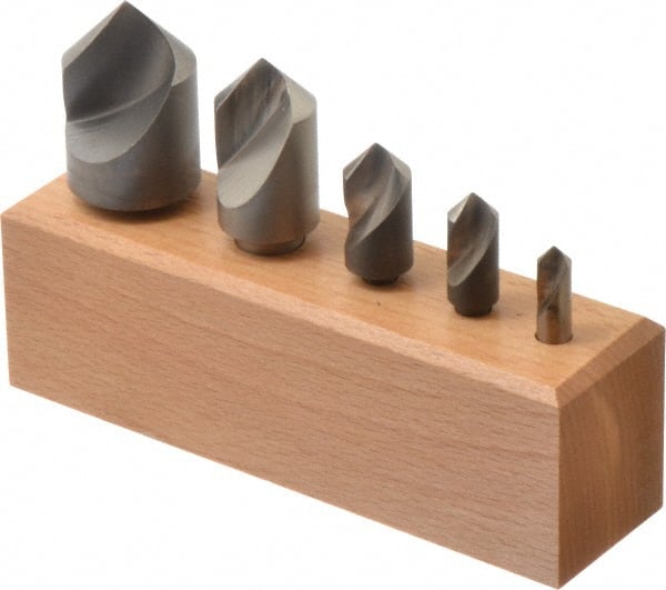 Keo - 5 Piece, 1/4 to 1" Head Diam, 90° Included Angle, Single End Countersink Set - Makers Industrial Supply