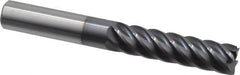 Accupro - 1/2", 2" LOC, 1/2" Shank Diam, 4" OAL, 6 Flute, Solid Carbide Square End Mill - Single End, AlTiN Finish, Spiral Flute, 40° Helix, Centercutting, Right Hand Cut, Right Hand Flute - Makers Industrial Supply