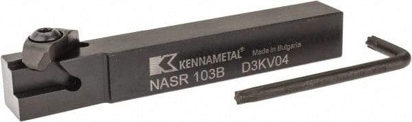 Kennametal - Internal/External Thread, Right Hand Cut, 5/8" Shank Width x 5/8" Shank Height Indexable Threading Toolholder - 4-1/2" OAL, N.3R Insert Compatibility, NAS Toolholder, Series Top Notch - Makers Industrial Supply