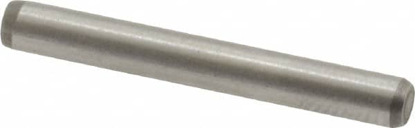 Made in USA - 1/8" Diam x 1" Pin Length 416 Stainless Steel Precision Dowel Pin - Passivated Finish, C 36-42 Hardness, 2 Beveled End - Makers Industrial Supply