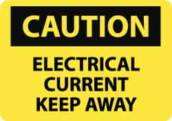 NMC - "Caution - Electrical Current - Keep Away", 10" Long x 14" Wide, Aluminum Safety Sign - Rectangle, 0.04" Thick, Use for Accident Prevention - Makers Industrial Supply