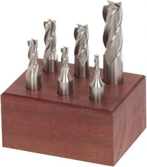 Hertel - 1/8 to 1/2", 4 Flute End Mill Set - Uncoated, Cobalt, 3/8, 1/2" Shank Diam, Centercutting - Makers Industrial Supply