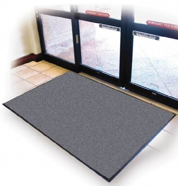 PRO-SAFE - 6 Ft. Long x 4 Ft. Wide, Poly Blended Carpet Surface, Cut Pile Entrance Matting - 3/8 Inch Thick, Indoor, Medium Traffic, Vinyl, Blue - Makers Industrial Supply