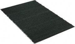 PRO-SAFE - 6 Ft. Long x 4 Ft. Wide, Poly Blended Carpet Surface, Ribbed Entrance Matting - 5/16 Inch Thick, Indoor, Medium Traffic, Vinyl, Green - Makers Industrial Supply