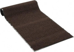 PRO-SAFE - 10 Ft. Long x 3 Ft. Wide, Poly Blended Carpet Surface, Ribbed Entrance Matting - 5/16 Inch Thick, Indoor, Medium Traffic, Vinyl, Brown - Makers Industrial Supply