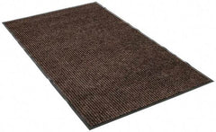 PRO-SAFE - 5 Ft. Long x 3 Ft. Wide, Poly Blended Carpet Surface, Ribbed Entrance Matting - 5/16 Inch Thick, Indoor, Medium Traffic, Vinyl, Brown - Makers Industrial Supply