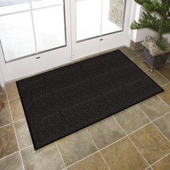 Entrance Mat: 60' Long, 6' Wide, Poly-Blended Carpet Surface Indoor, Medium-Duty Traffic, Vinyl Base, Blue