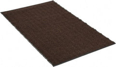 PRO-SAFE - 6 Ft. Long x 4 Ft. Wide, Poly Blended Carpet Surface, Chevron Ribbed Entrance Matting - 5/16 Inch Thick, Indoor, Medium Traffic, Vinyl, Brown, 4 Edged Side - Makers Industrial Supply