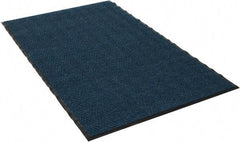 PRO-SAFE - 5 Ft. Long x 3 Ft. Wide, Poly Blended Carpet Surface, Chevron Ribbed Entrance Matting - 5/16 Inch Thick, Indoor, Medium Traffic, Vinyl, Blue, 4 Edged Side - Makers Industrial Supply