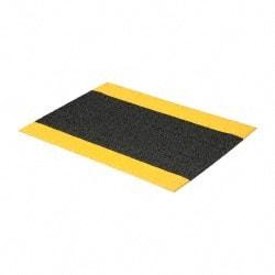 PRO-SAFE - 3' Long x 2' Wide, Dry Environment, Anti-Fatigue Matting - Black with Yellow Borders, Urethane with Vinyl Sponge Base, Beveled on 4 Sides - Makers Industrial Supply