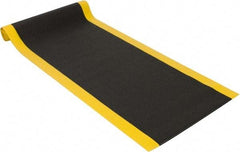 PRO-SAFE - 12' Long x 3' Wide, Dry Environment, Anti-Fatigue Matting - Black with Yellow Borders, Urethane with Vinyl Sponge Base, Beveled on 4 Sides - Makers Industrial Supply