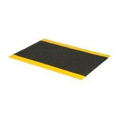 PRO-SAFE - 4' Long x 3' Wide, Dry Environment, Anti-Fatigue Matting - Black with Yellow Borders, Urethane with Vinyl Sponge Base, Beveled on 4 Sides - Makers Industrial Supply